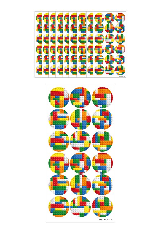 180 Round Brickz Stickers