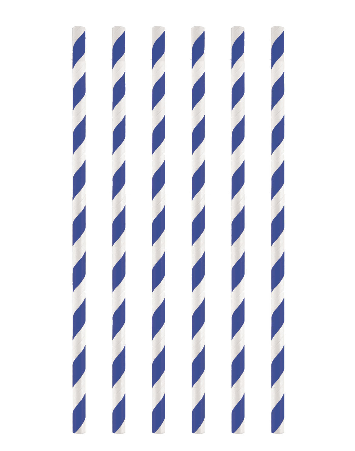 12 Blue Stripe Paper Straws