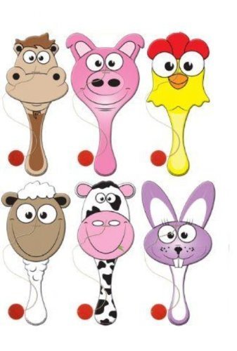 6 Farm Wooden Paddle Bats
