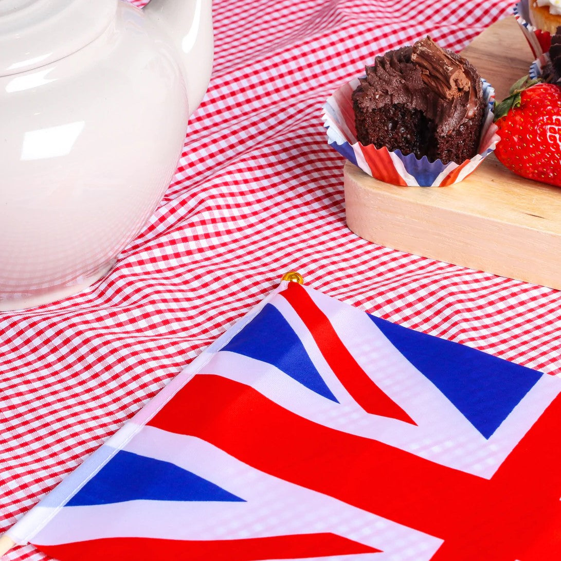 10 Wooden Union Jack Hand Flags