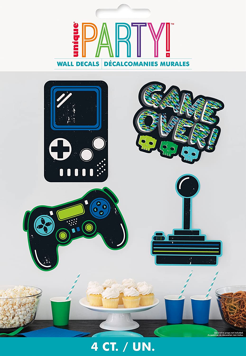 4 Gamer Birthday Wall Decals