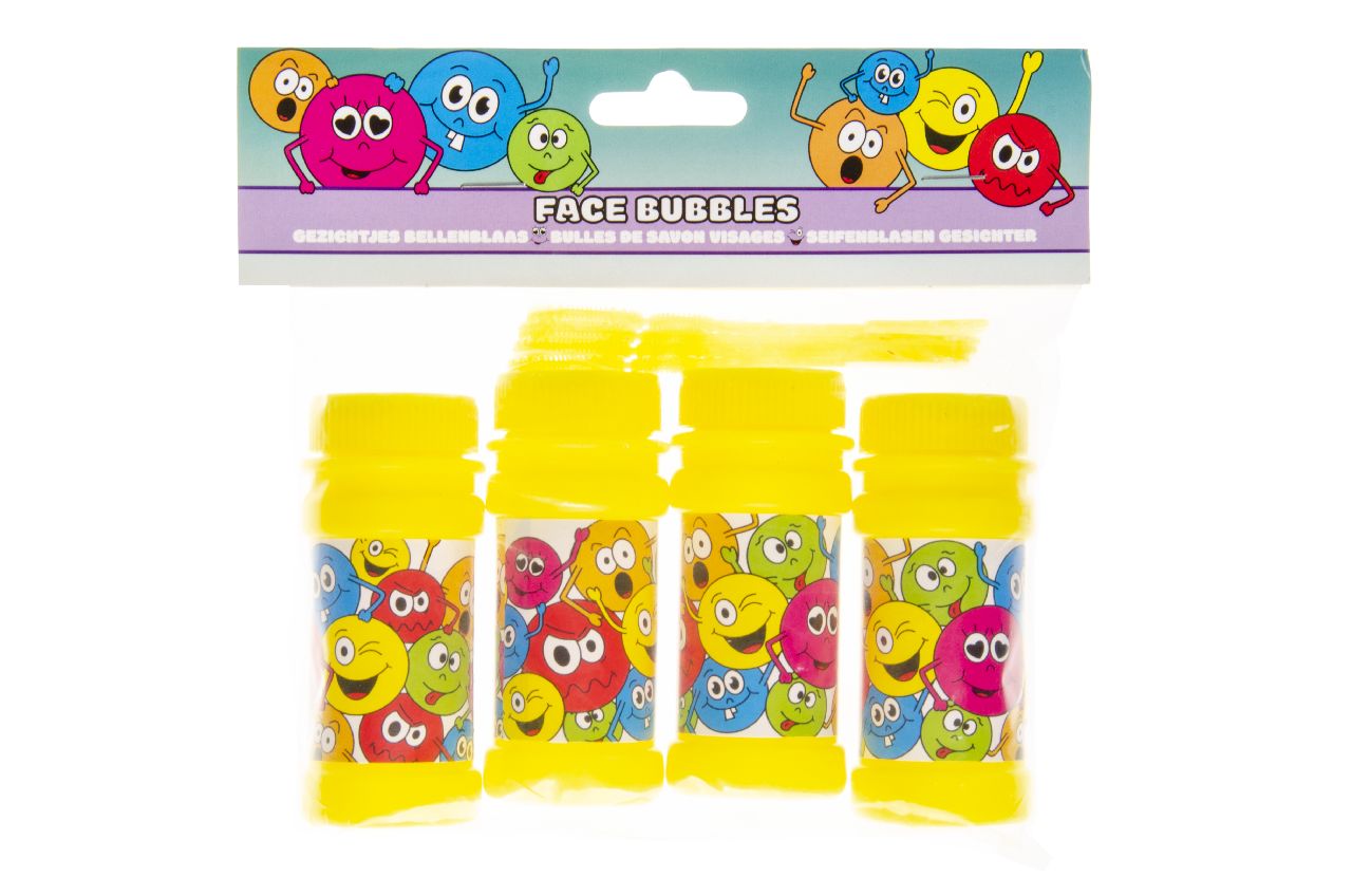 4 Emoji Face Bubble Tubs & Blowers