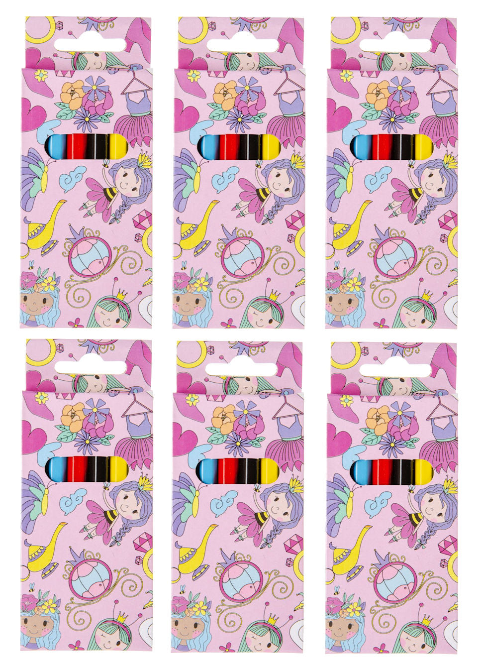 6 Princess Halfsize Colouring Pencils