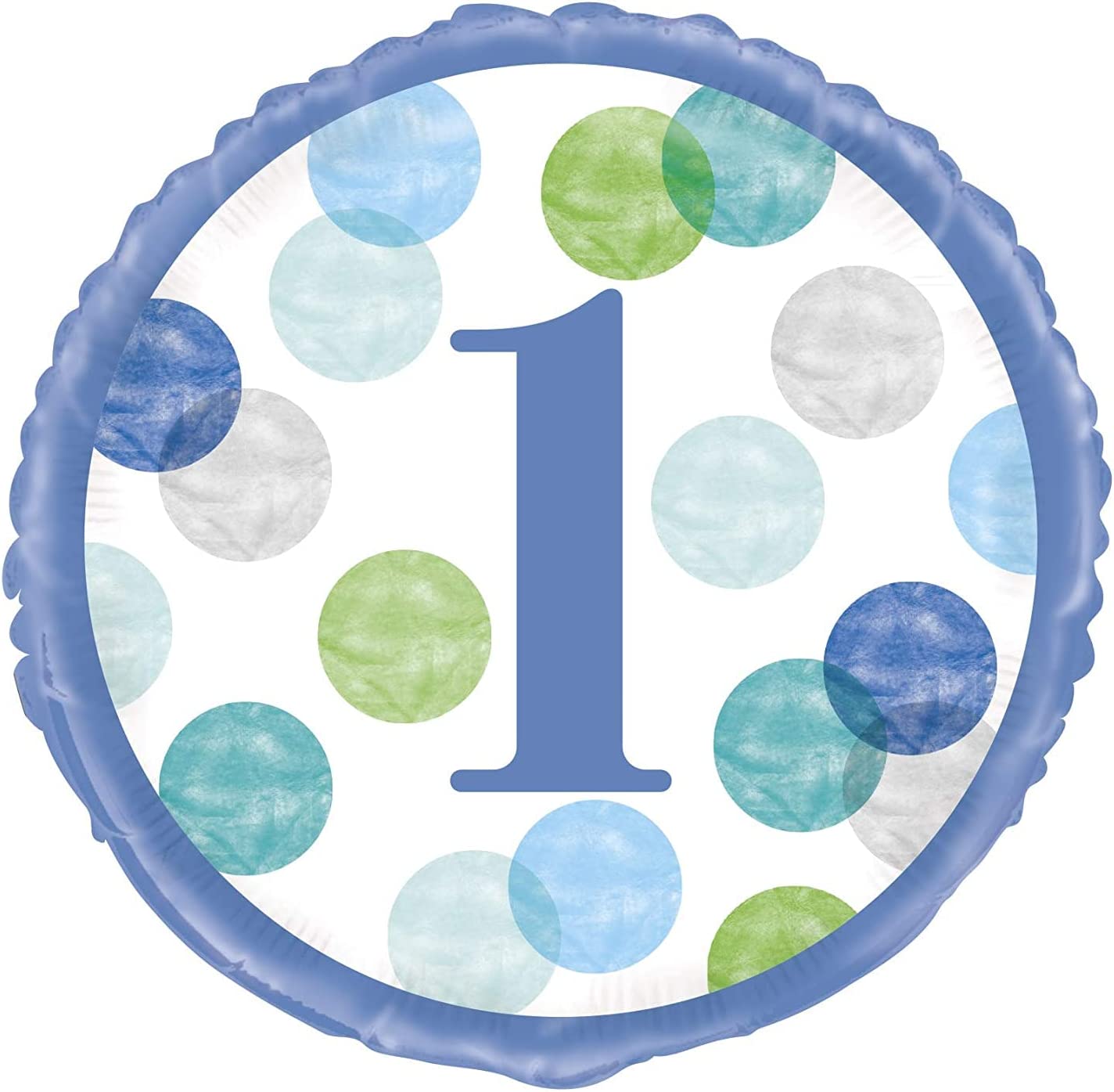 Blue 1st Birthday 18" Round Foil Balloon