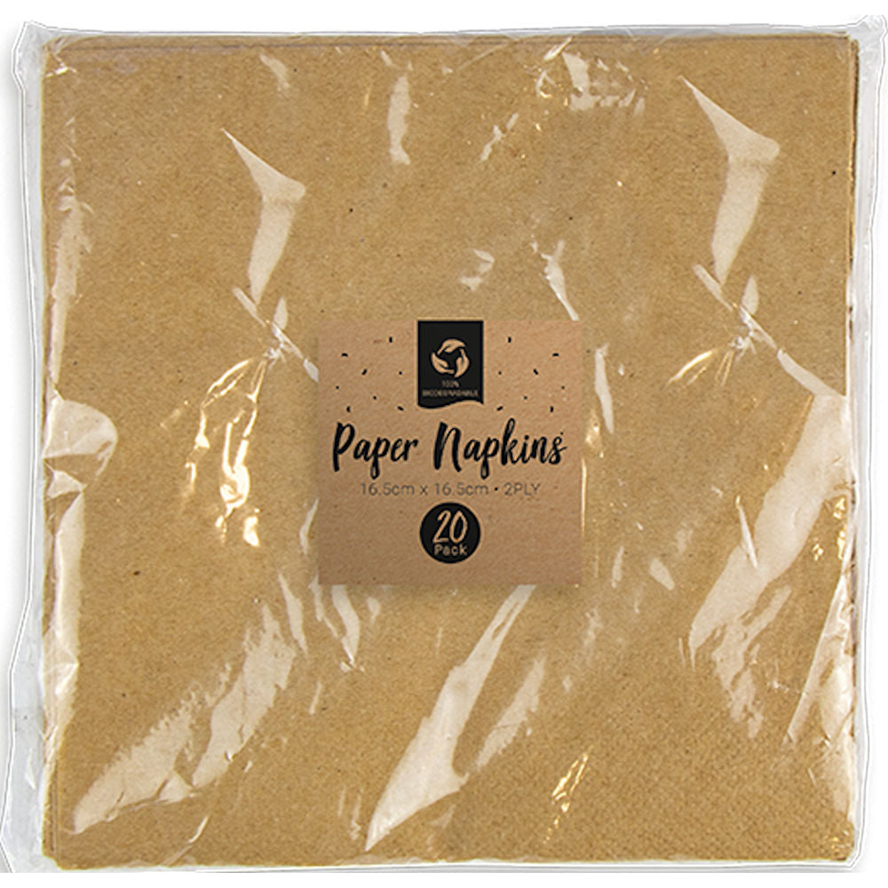 Biodegradable Paper Napkins - 20 Pack Eco-Friendly Party Tableware