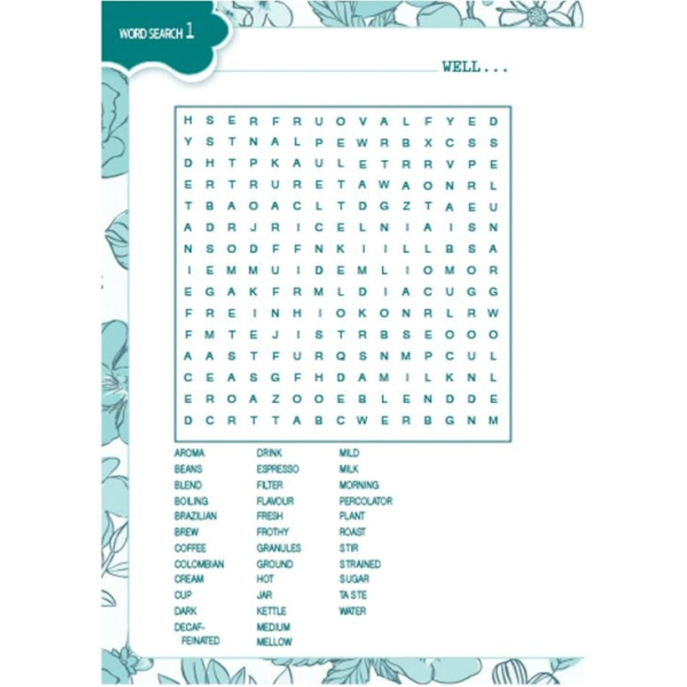 Pocket Sized Floral Word Search Book - Assorted Compact Design Challenging Puzzles Floral Themed Brain Teasers