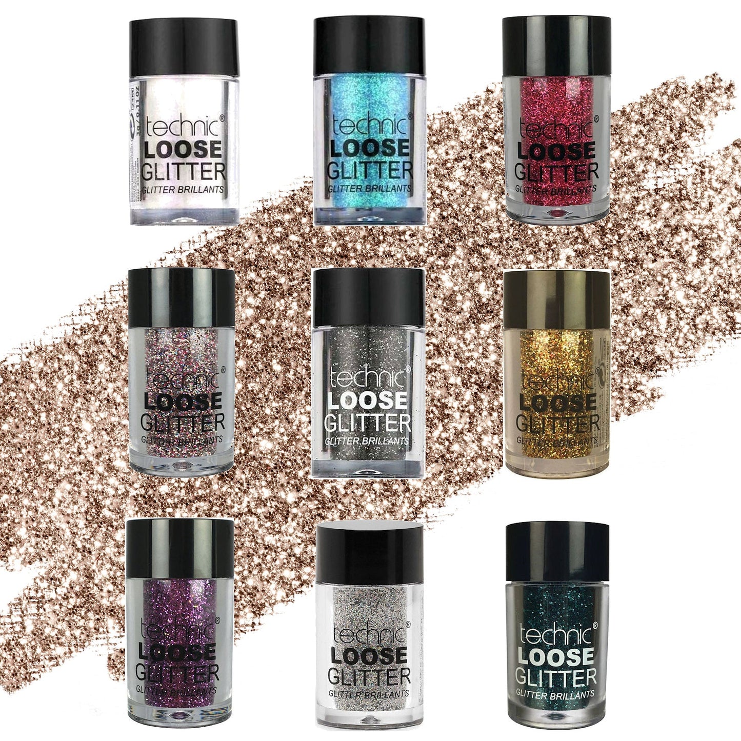 Technic Loose Glitter Shakers - 9 Piece Set