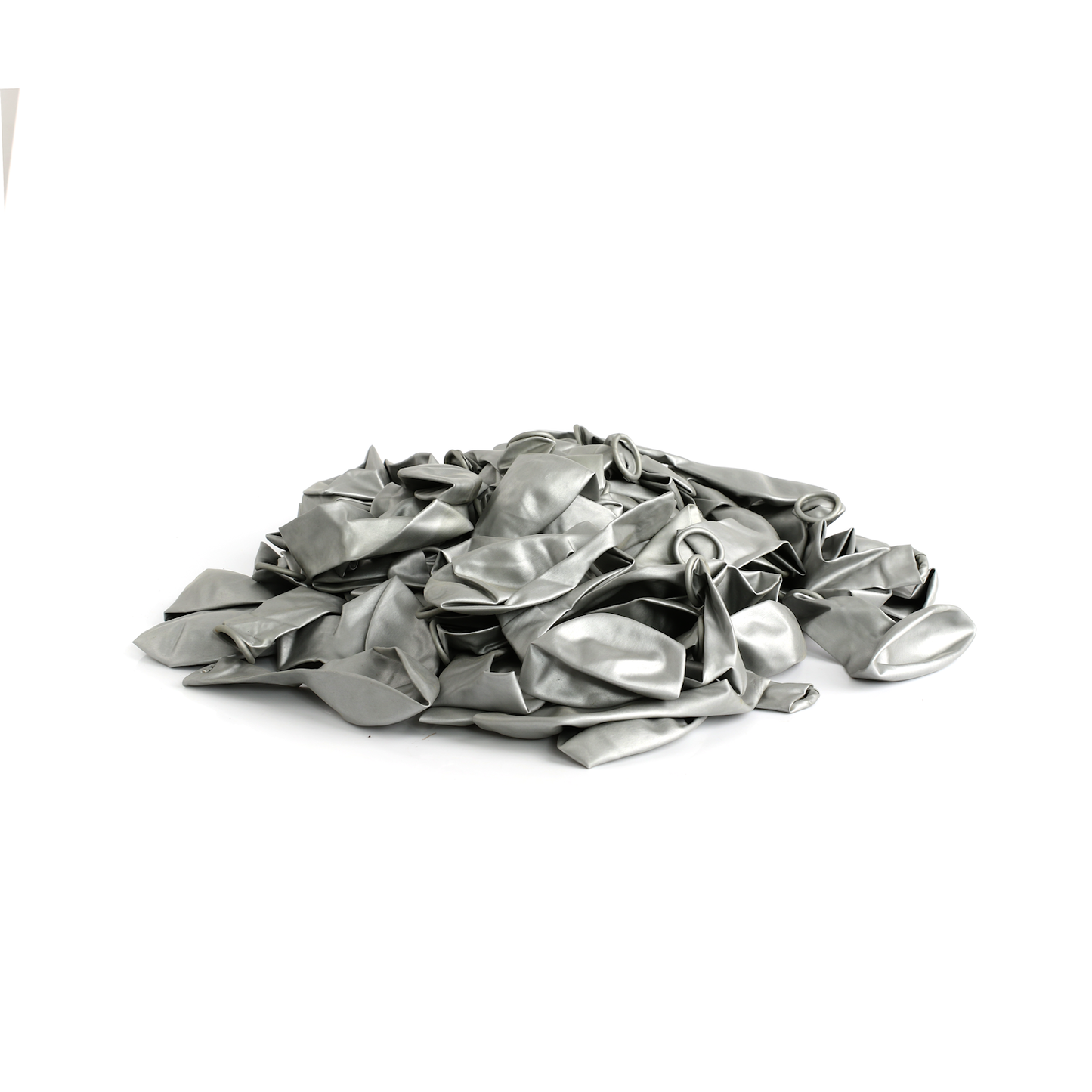 100 Metallic Silver 7" Latex Balloons