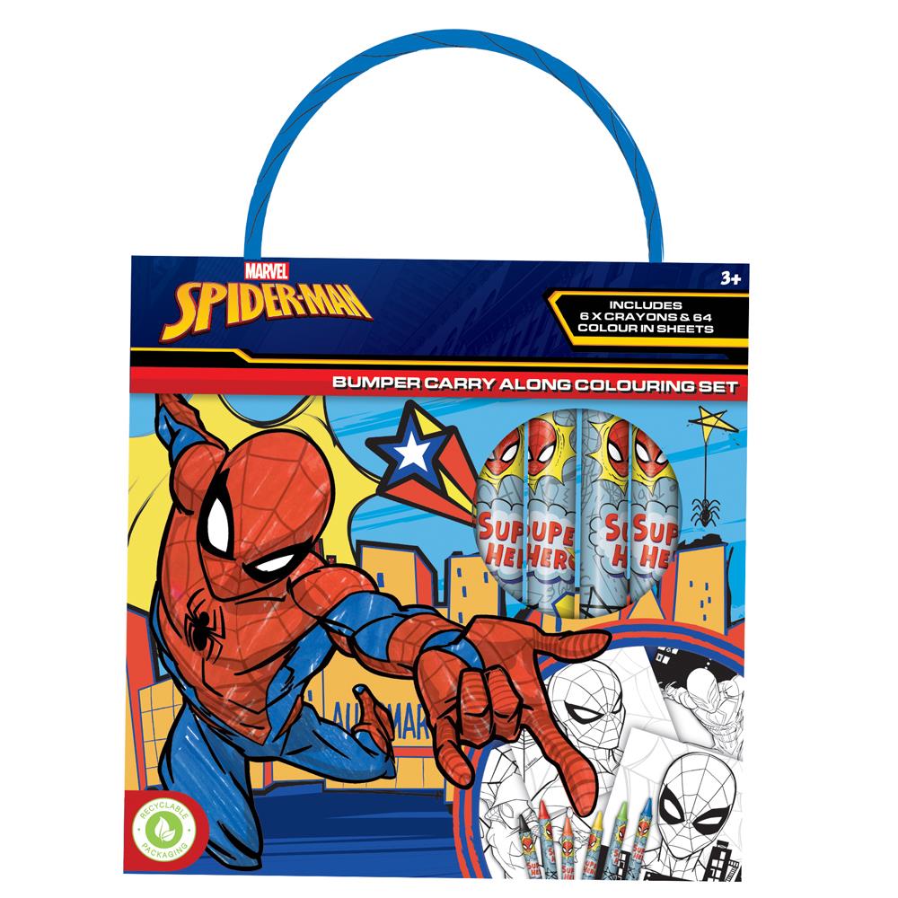 Spiderman Bumper Carry Along - Portable Colouring Kit Spiderman Characters On-the-Go Creative Fun