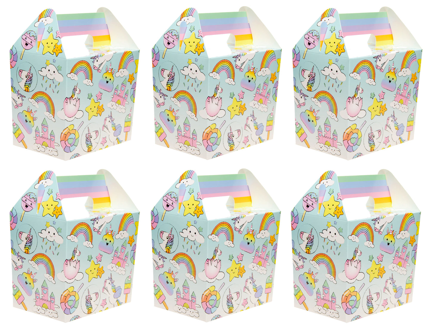 6 Unicorn Party Food Lunch Boxes