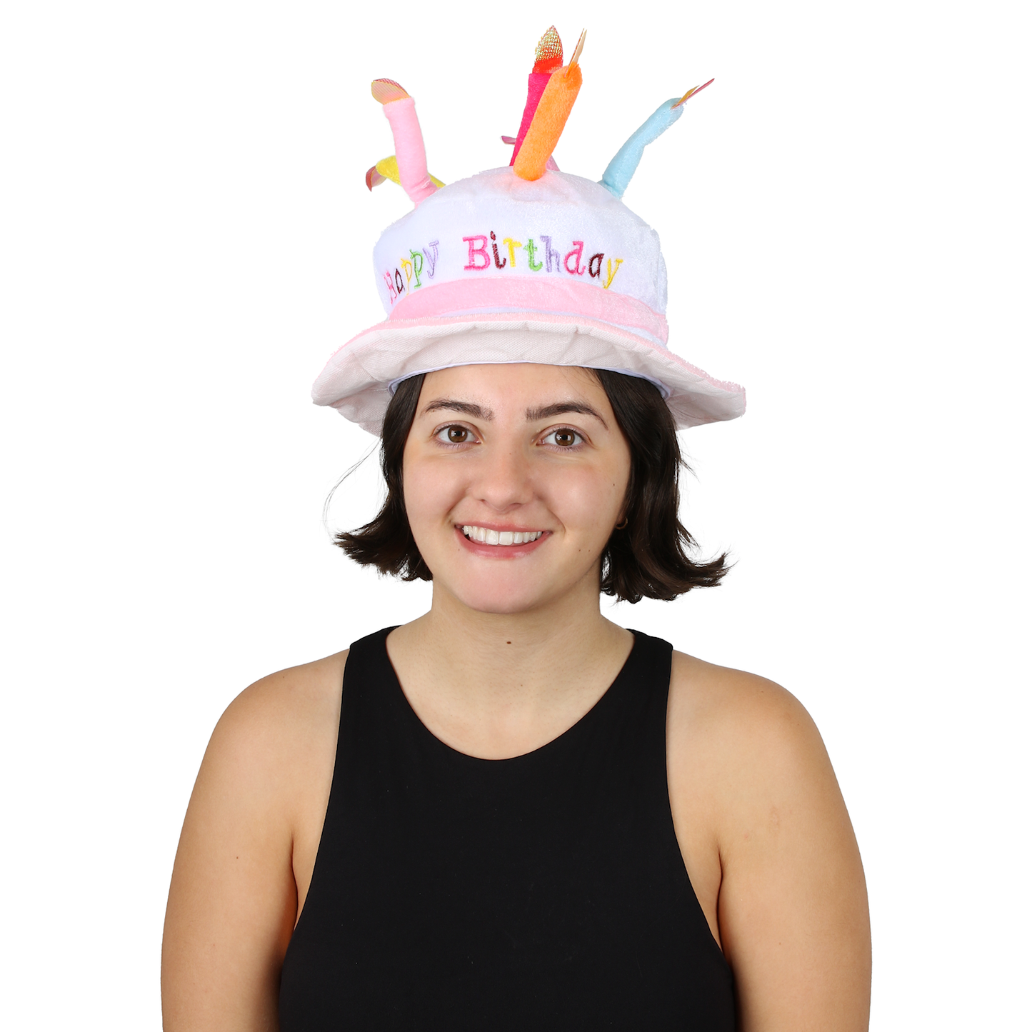 Adult Pink Light Up Happy Birthday Hat