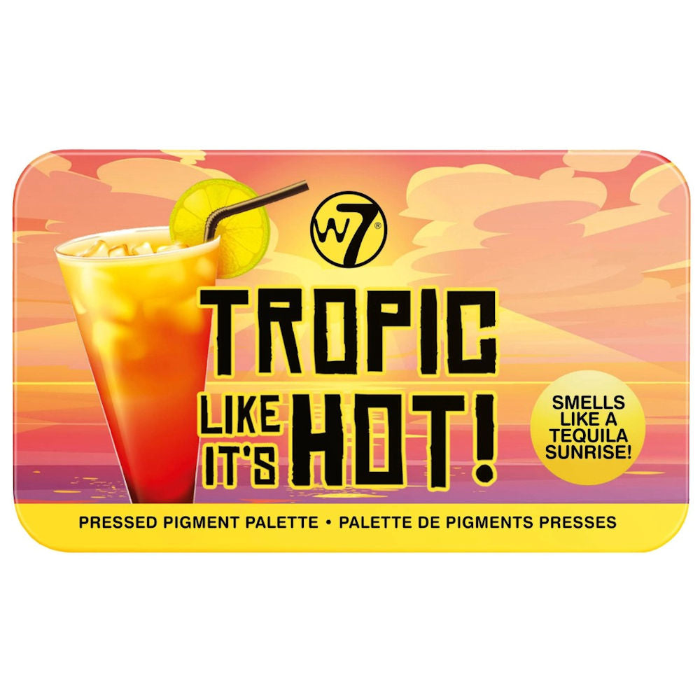 W7 Cosmetics Tropic Like It's Hot Pressed Pigment Eyeshadow Palette - Vibrant Colours Blendable Long Lasting Smooth Application