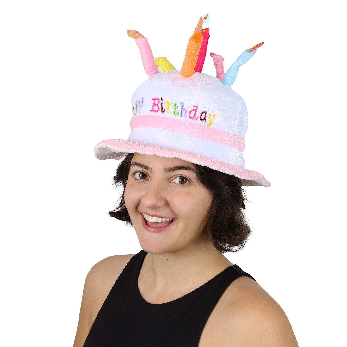 Adult Pink Light Up Happy Birthday Hat