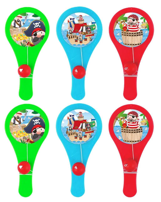 6 Pirate Plastic Paddle Bats