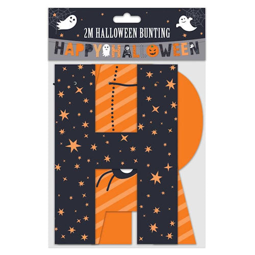 Happy Halloween Paper Bunting - 2m Festive Holiday Decoration Spooky Party Banner