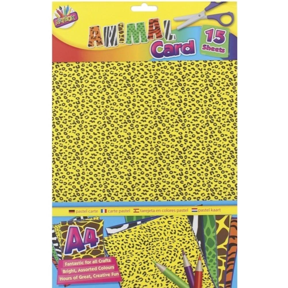 A4 Animal Print Card - 15 Sheets Leopard Tiger Zebra Pattern Craft Paper Scrapbooking Creative DIY