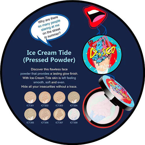 Starway Disco Ice Cream Pressed Powder - Olive Natural Face Makeup Cosmetics Beauty