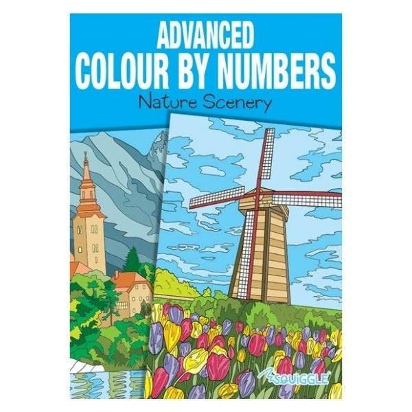 A4 Animals Nature Advanced Colour by Numbers Book - Assorted Animals Nature Scenes Artistic Fun High Quality Paper Relaxing Art Therapy