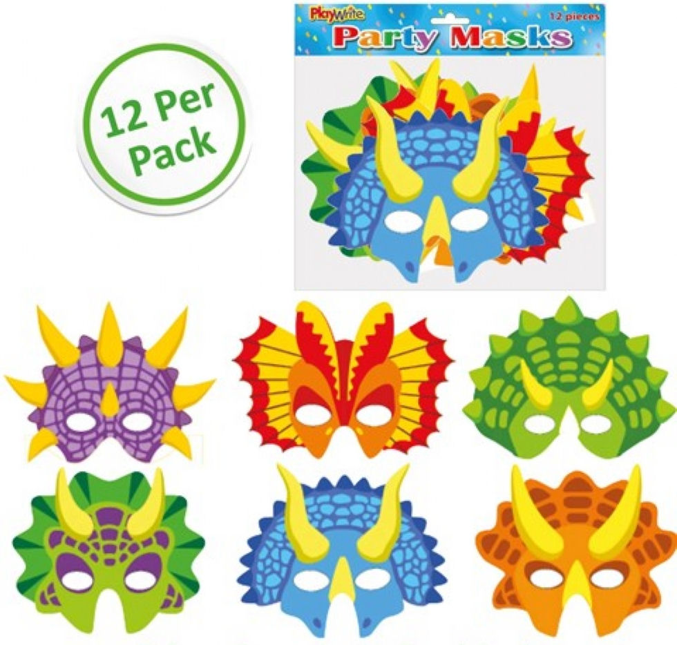 12 Cardboard Dinosaur Masks