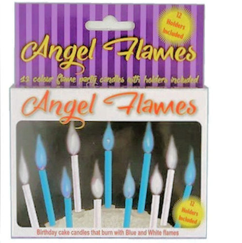12 Blue & White Angel Flames Candles