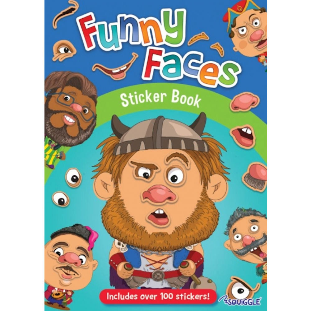 A4 Funny Face Sticker Book - Assorted Kids Children Whimsical Designs Entertaining Activity Crafting