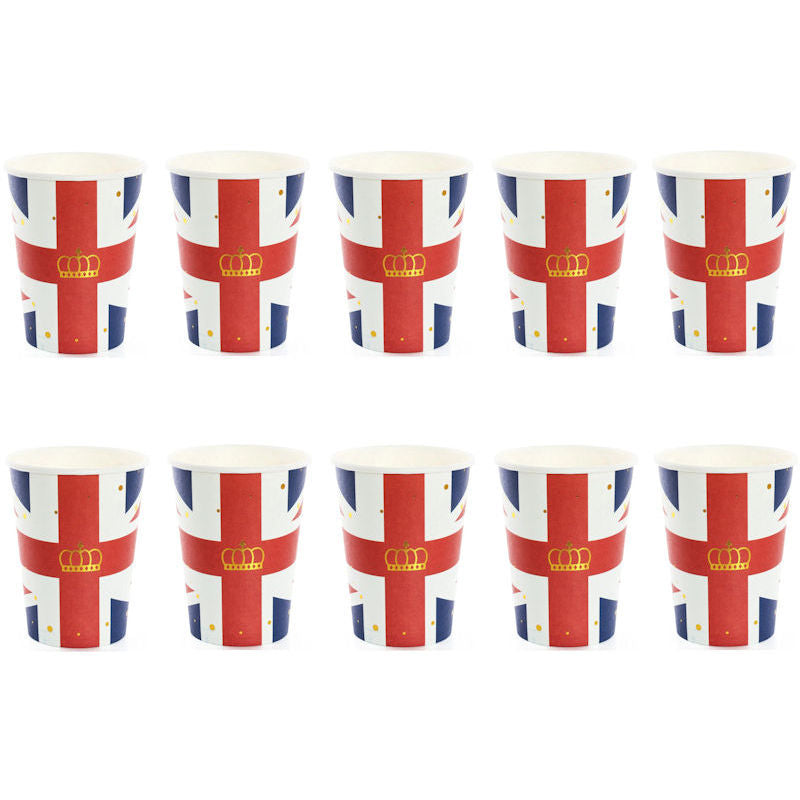 10 Union Jack Regular 9oz Paper Cups
