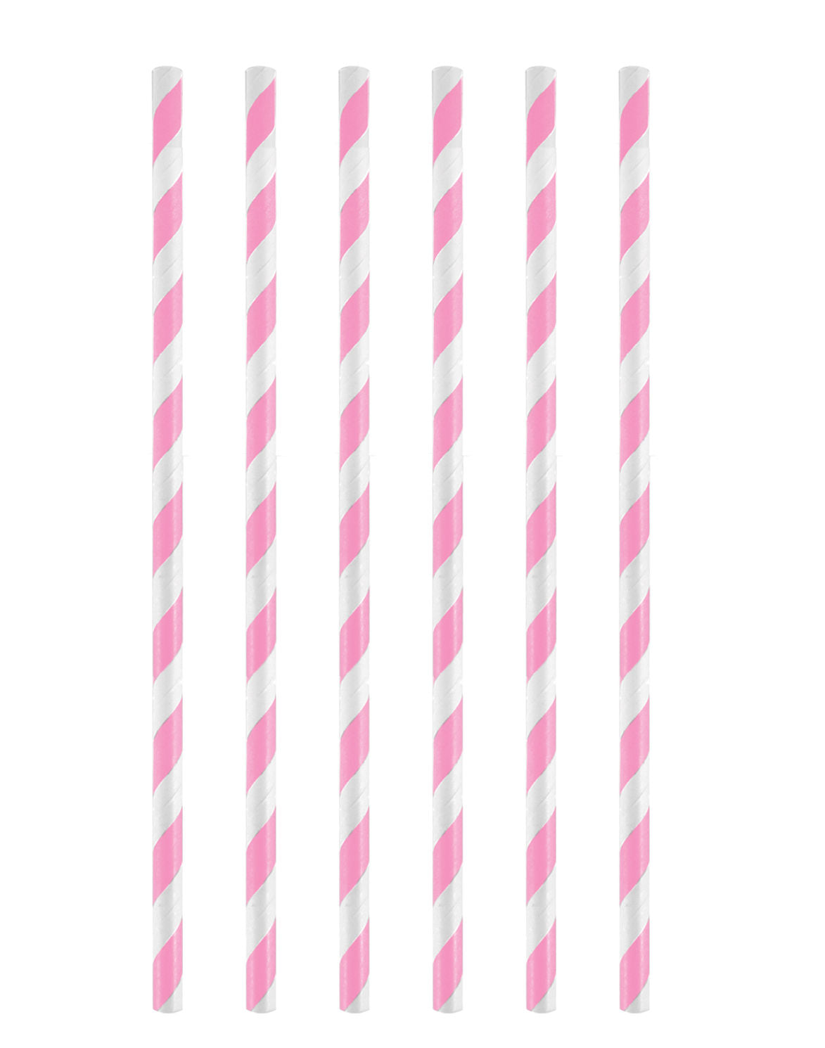 12 Pink Stripe Paper Straws