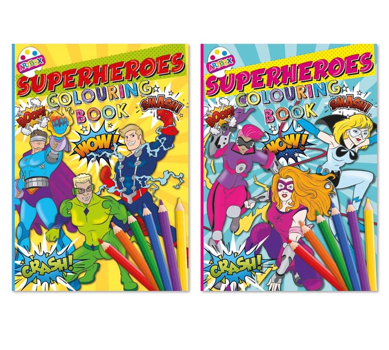 My Big Colouring Sticker Book - Assorted Superheroes Boys Girls Kids Activity Fun