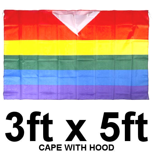 Rainbow Pride Cape With Hood - 90cm x 150cm LGBTQ+ Pride Parade Costume