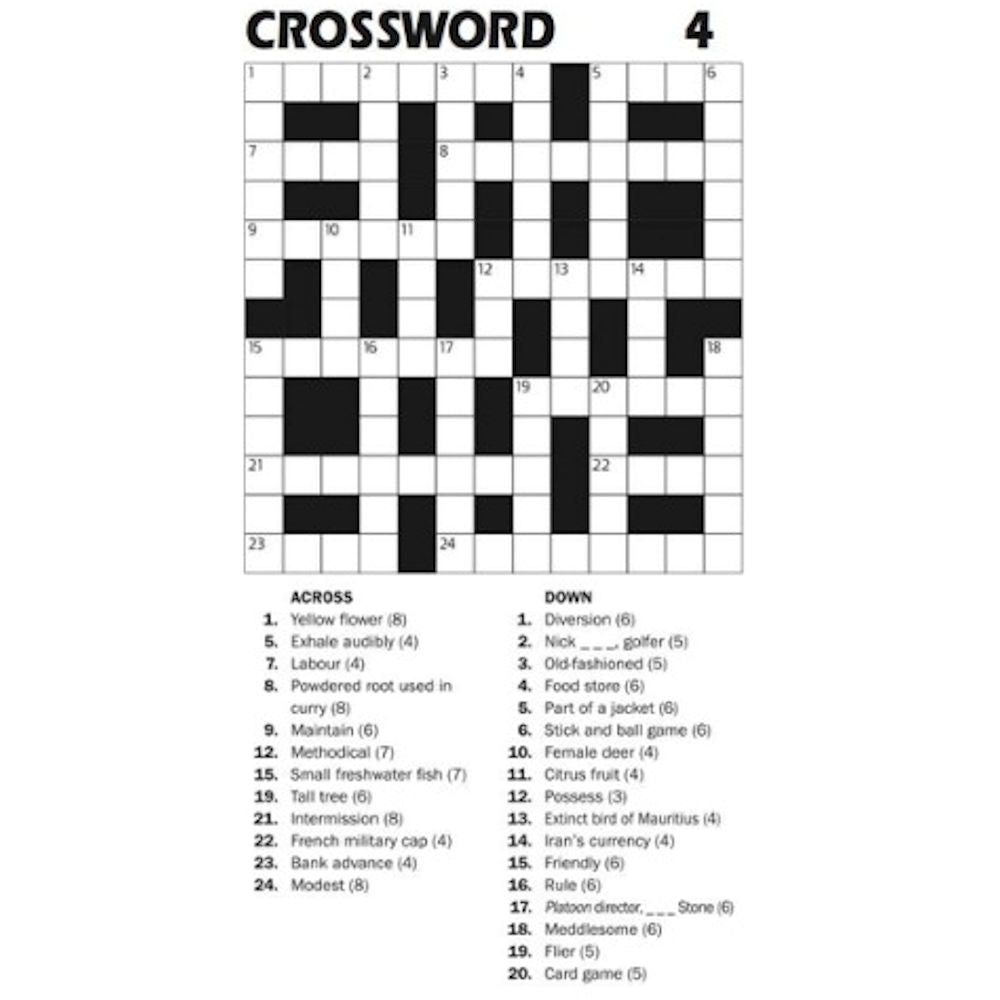 Travel Size Crossword Book - Assorted Puzzles Entertainment High Quality