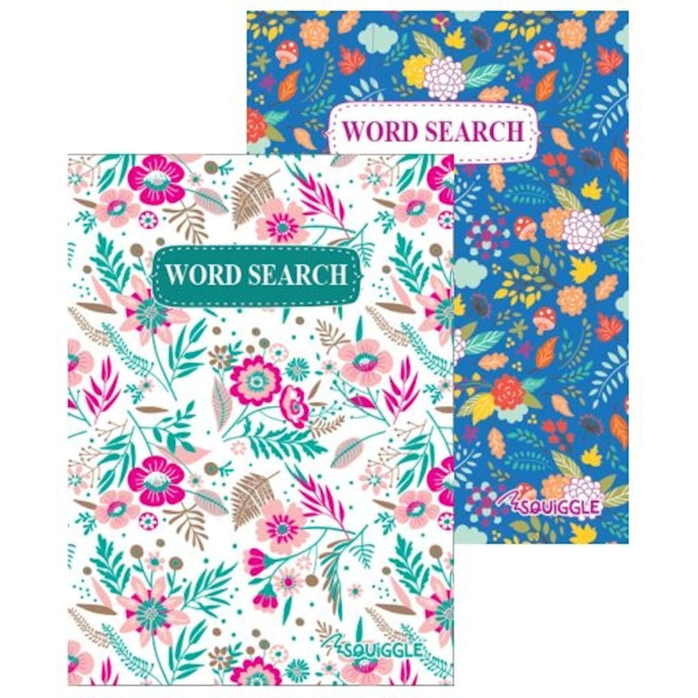 Pocket Sized Floral Word Search Book - Assorted Compact Design Challenging Puzzles Floral Themed Brain Teasers