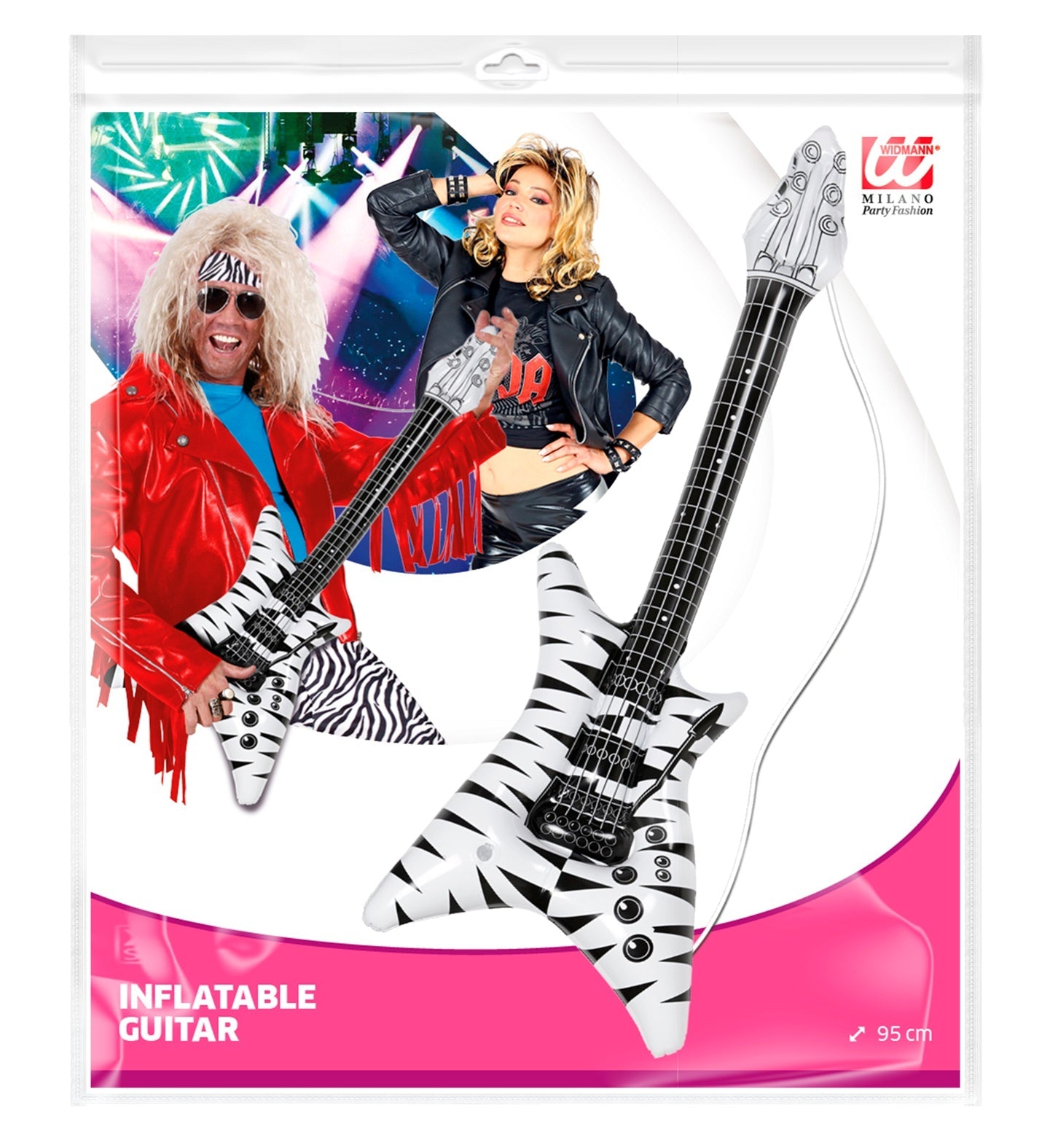 Inflatable Zebra Rockstar Guitar - 95cm