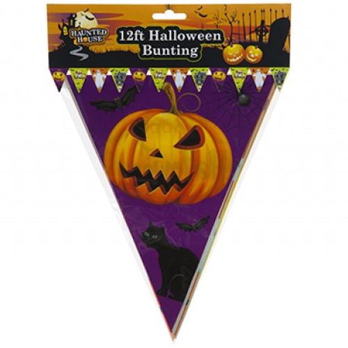 Halloween Bunting - 12ft 11 Flags Spooky Party Decoration Pumpkin Kids