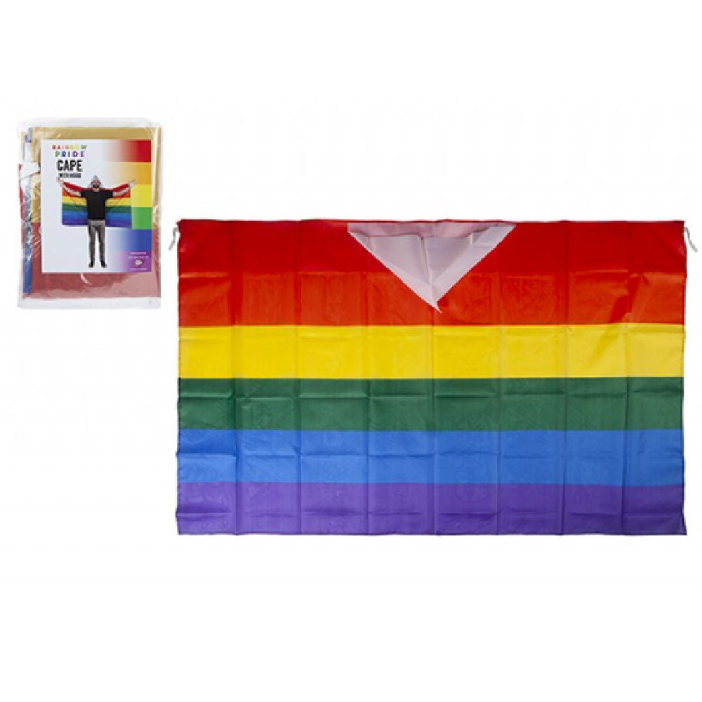 Rainbow Pride Cape With Hood - 90cm x 150cm LGBTQ+ Pride Parade Costume