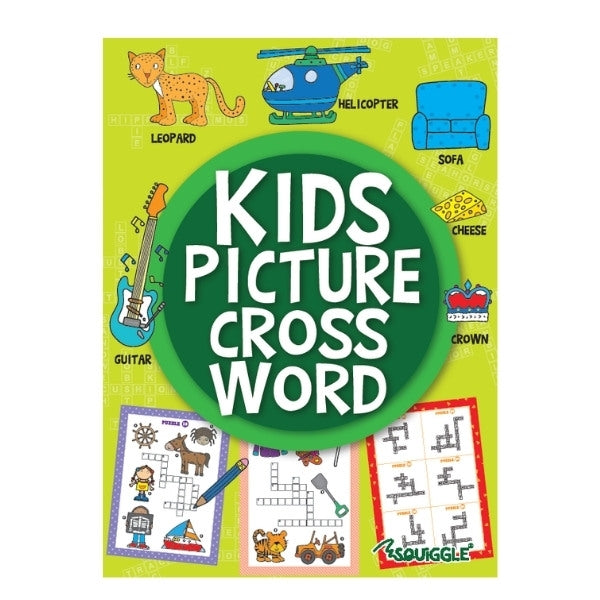 Kids Picture Crossword Puzzle Book - Single Assorted Crossword Puzzles Engaging Children's Entertainment