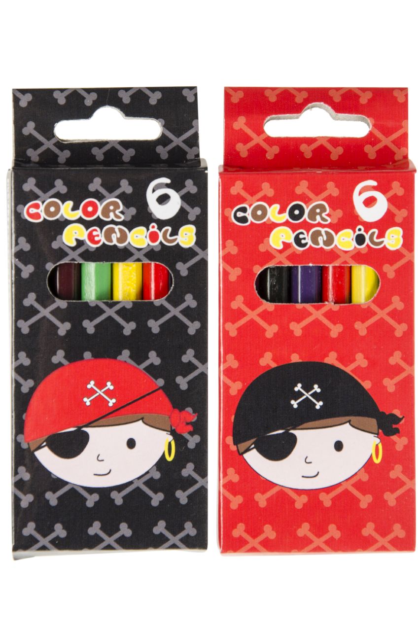 6 Pirate Halfsize Colouring Pencils
