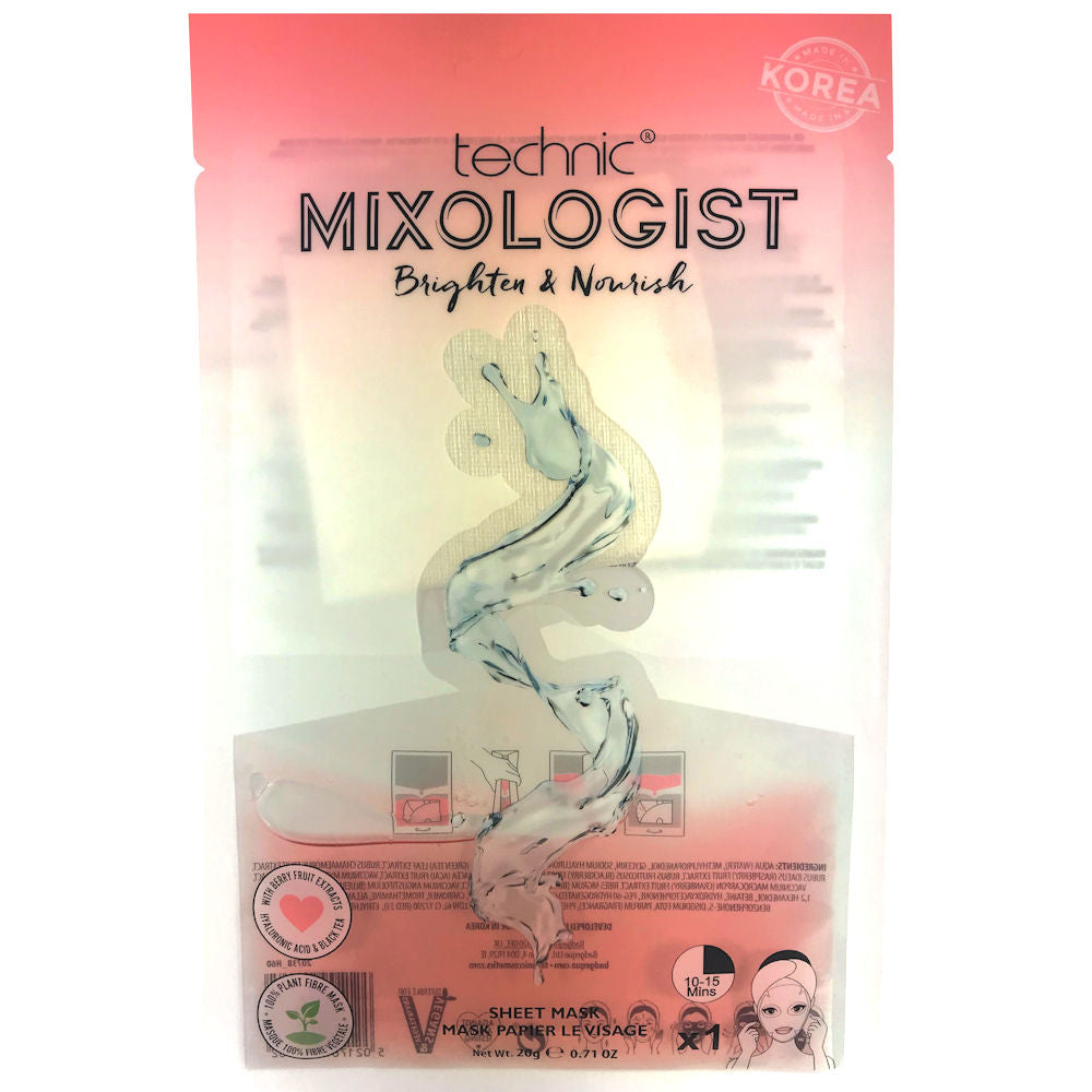 Technic Cosmetics Face Mask Mixologist Brighten & Nourish - Illuminating and Nourishing Formula for Radiant Skin