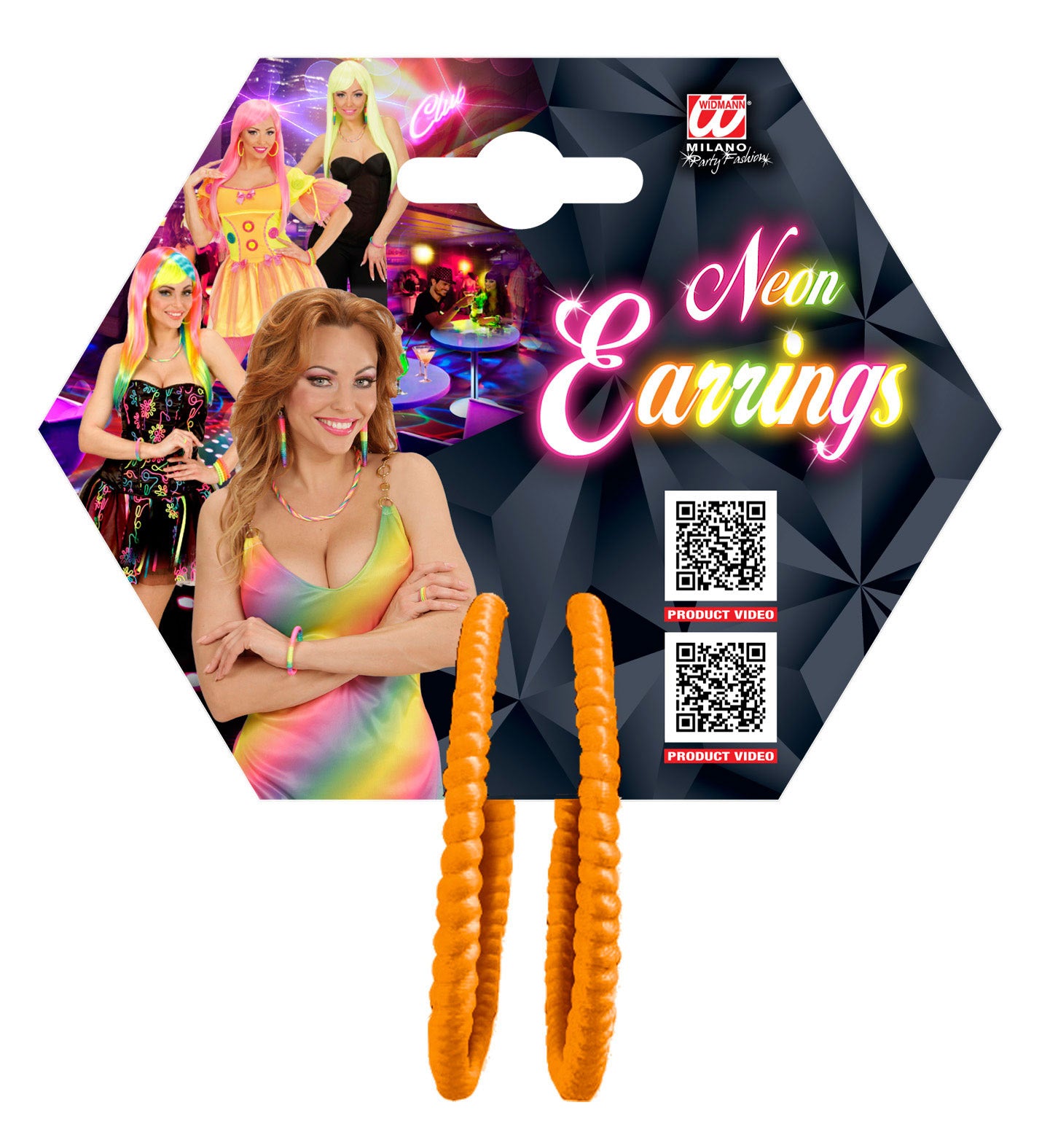Pair of Neon Orange Earrings