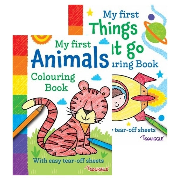 A4 My First Animal Things That Go Colouring Book - Assorted Children Animals Vehicles High Quality