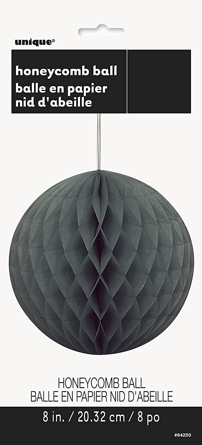 Black 8" Honeycomb Ball Decoration