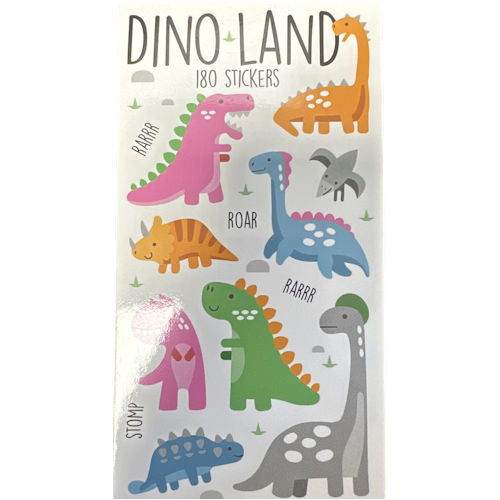 Dinoland Sticker Book - 180 Stickers Fun Designs Reward Stickers Kids Craft Activity