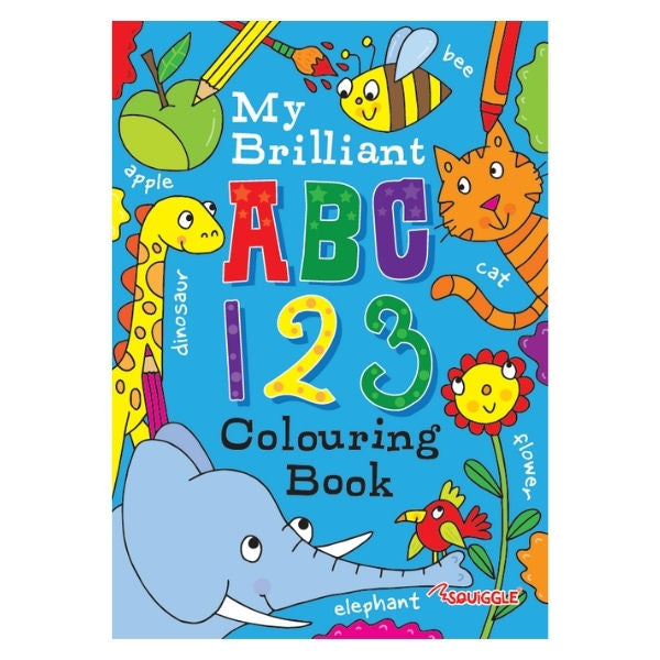 A4 ABC 123 Colouring Book - Assorted Kids Children Educational Content Fun Learning Activities
