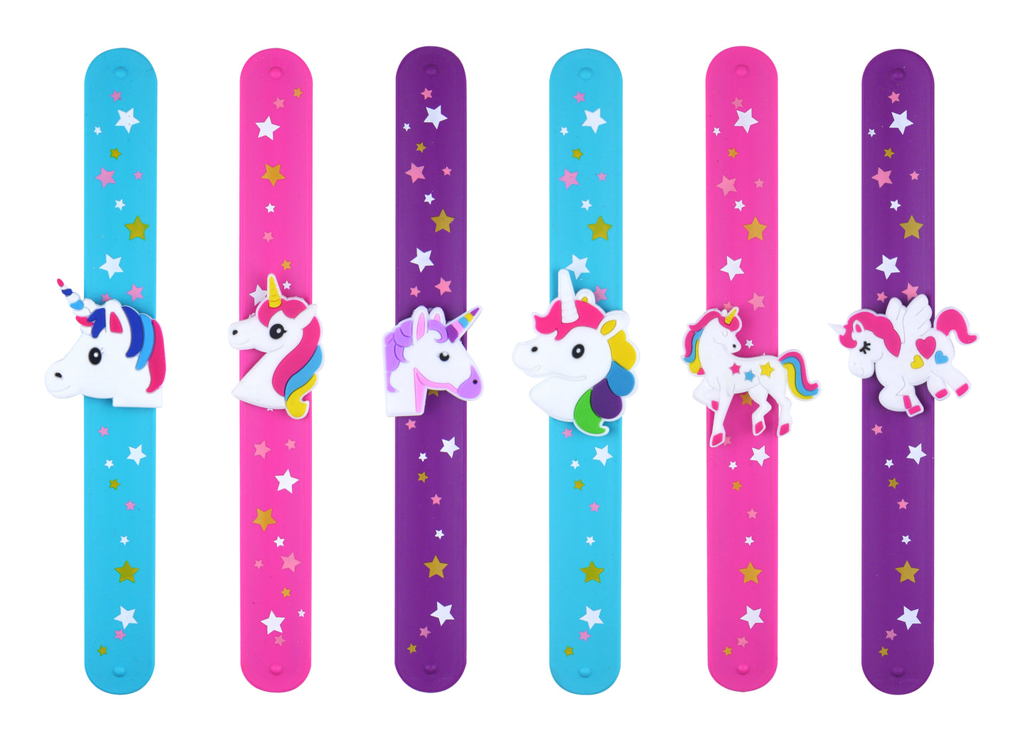 6 Unicorn Snap Bracelets