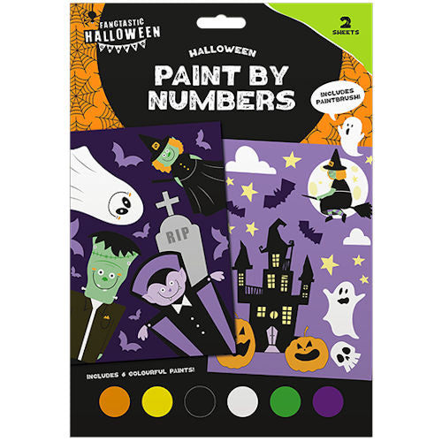 Halloween Paint by Numbers - Kit Spooky Festive Haunted House Ghost Witch Vampire Creative Craft Activity