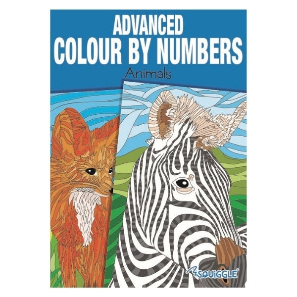 A4 Animals Nature Advanced Colour by Numbers Book - Assorted Animals Nature Scenes Artistic Fun High Quality Paper Relaxing Art Therapy