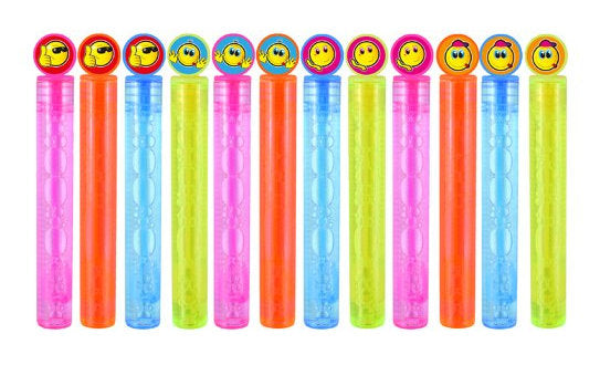 12 Happy Face Bubbles Tubes