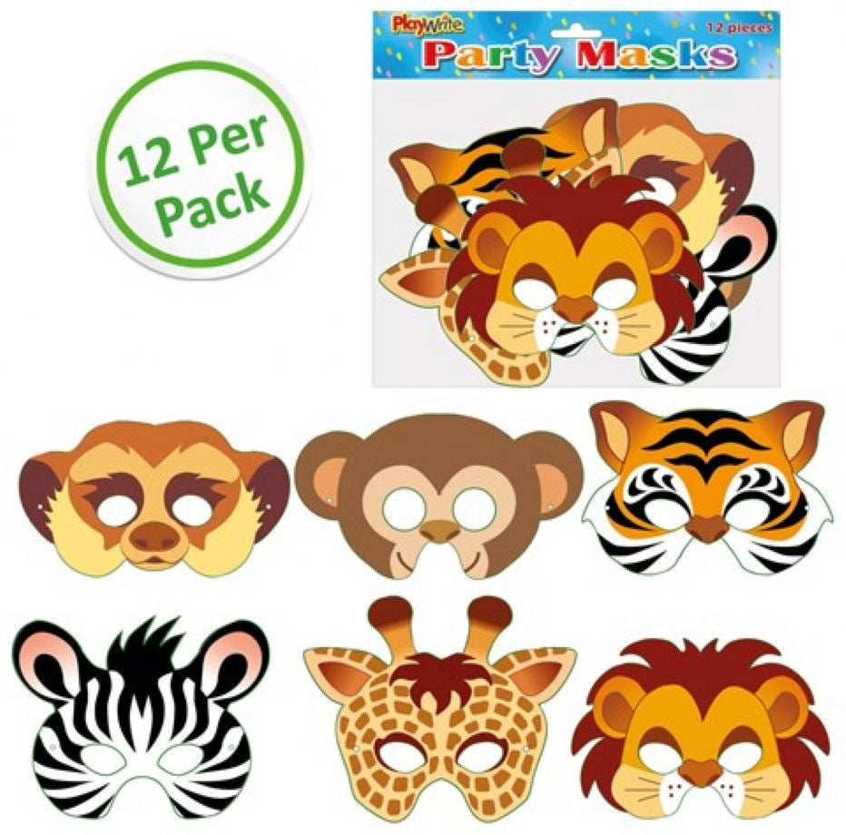 12 Cardboard Jungle Masks