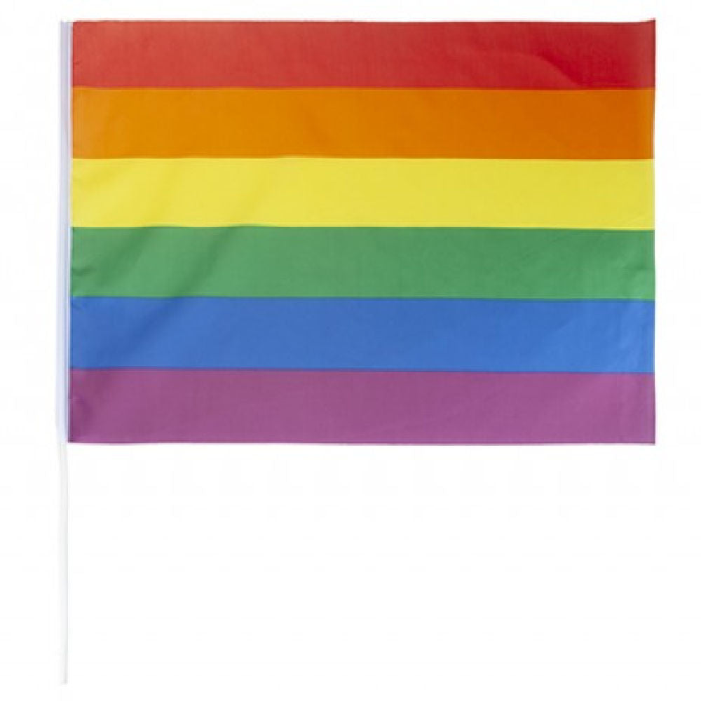 Rainbow Pride Flag With Stick - 24" x 16" LGBTQ+ Pride Handheld Flag
