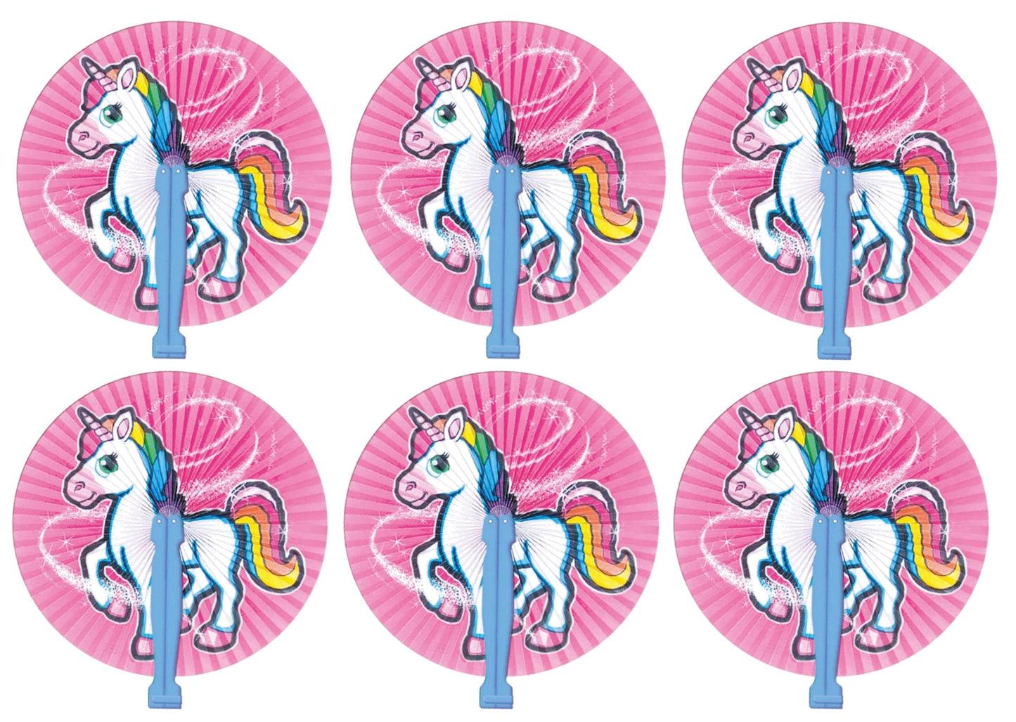 6 Unicorn Chinese Folding Fans