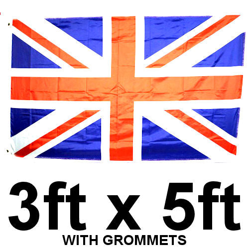 Union Jack Polyester Flag 3 x 5ft - British Flag Banner Patriotic Decoration Outdoor Indoor